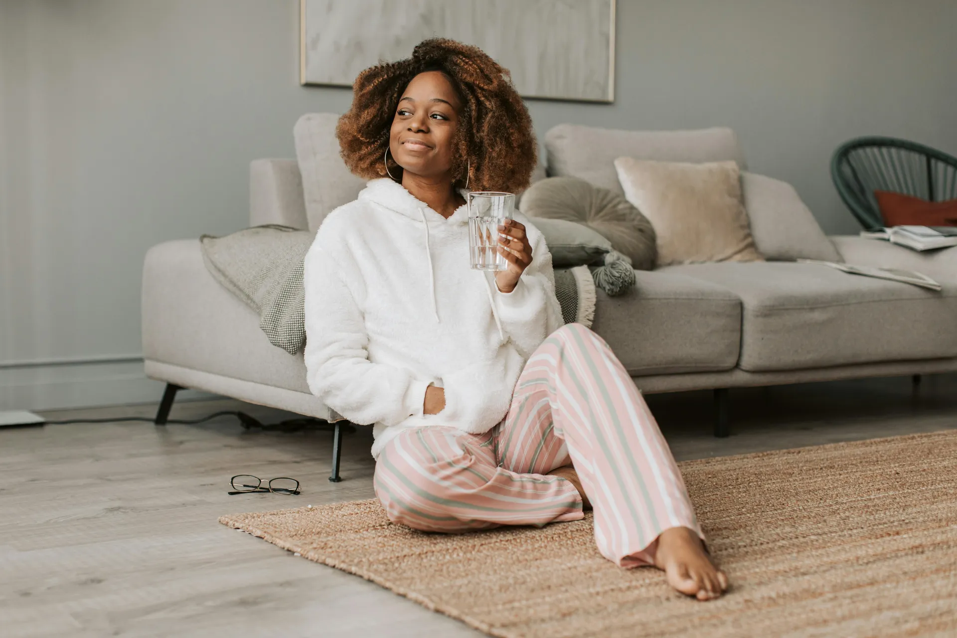 Woman relaxed at home